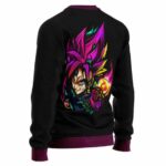 DBZ Pink Rose Goku Black Logo Artwork Wool Sweater