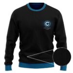 Dragon Ball Z Capsule Corp Logo Black Wool Sweatshirt