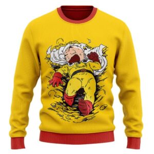 Dragon Ball Krillin One Punched Man Parody Wool Sweater