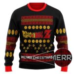 Cool Dragon Ball Z Logo Ugly Christmas Black Wool Sweater