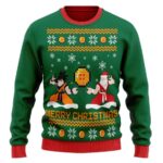 Son Goku With Santa DBZ Ugly Christmas Wool Sweatshirt