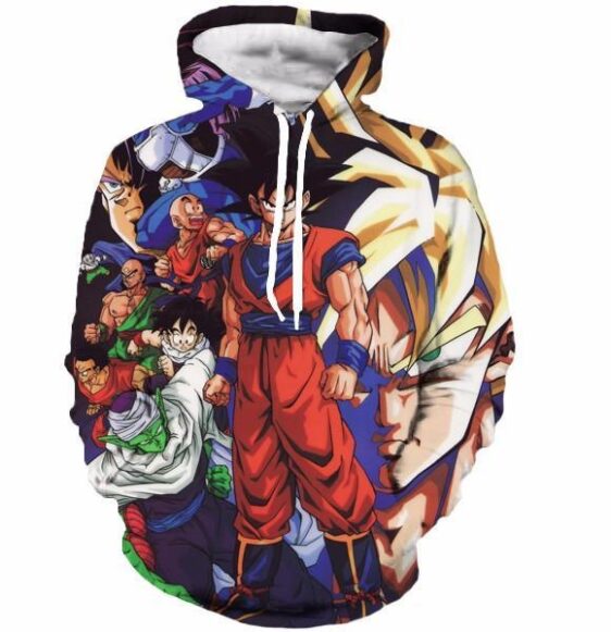 Z-Fighters Dragon Ball Z Heroes Characters Astonishing 3D Hoodie - Saiyan Stuff