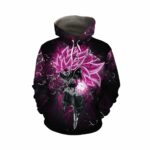 Dragon Ball Super Saiyan 3 Goku Rose Black Pullover Hoodie