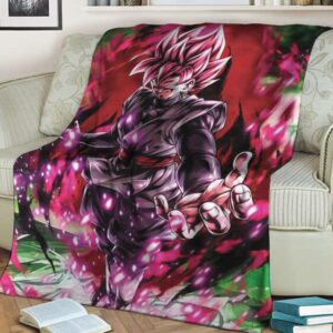 Dragon Ball Goku Black Super Saiyan Rose Sinister Pose Blanket