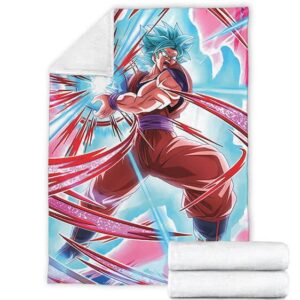 Dragon Ball Z Son Goku Kamehameha Saiyan Blue Dokkan Fleece Blanket