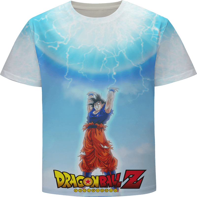Dragon Ball Z Cool Goku Spirit Bomb Energy Art T-Shirt - Dragon Ball ...