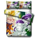 DBZ SSJ1 Son Goku And Frieza Fight Scene Bedding Set