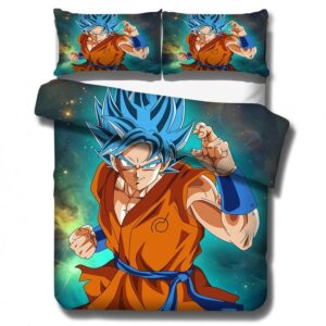 DBZ Son Goku SSGSS Form Fighting Stance Bedding Set