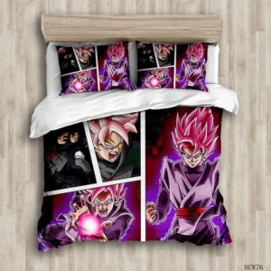 DBZ Zamasu Goku Black Rose Comic Style Bedding Set