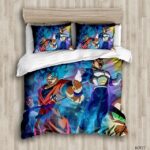 Fierce Son Goku And Vegeta Super Saiyan Blue Mode Bedding Sheet