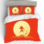 Dragon Ball Z Kid Goku Starry Full Moon Orange Bedding Set