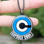 Dragon Ball Z Capsule Corp Logo Pendant Blue & White Necklace