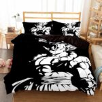 DBZ Gogeta Dangerous Smirk Black & White Bedding Set