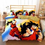 DBZ Son Goku With Halo Carrying Son Goten Bedding Set