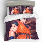 DBZ Fierce 3D Son Goku Digital Drawing Bedding Set