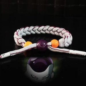 DBZ Villain Frieza Inspired White Nylon Braided Bracelet