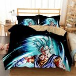 Vegito Super Saiyan Blue Fan Art Black Bedding Set