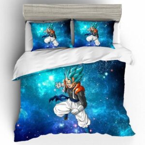 Furious Gogeta Blue Starry Galaxy Background Bedding Set