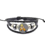 SSJ Son Goku Kamehameha Pose Leather Braided Bracelet