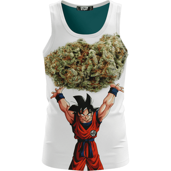 ﻿DBZ Goku Spirit Bomb Ganja Weed White Awesome Tank Top