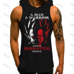 Man Warrior Monster Vegeta Gym Sleeveless Hoodie
