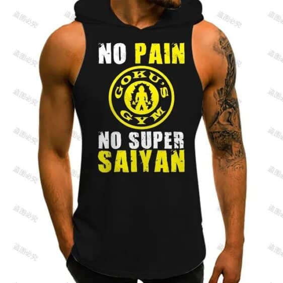 No Pain No Super Saiyan Goku's Gym Sleeveless Hoodie