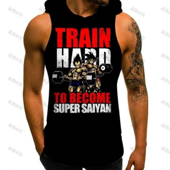 Train Hard to Become Super Saiyan Goku Vegeta Hooded Tank Top