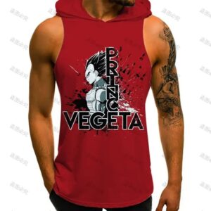 Prince Vegeta Fitness Dragon Ball Z Red Hooded Tank Top