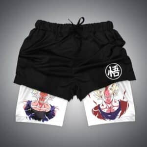Dragon Ball SSJ2 Goku & Majin Vegeta Photo Art Dope Gym Shorts
