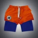 Son Goku Minimalist Wisdom Kanji Logo Orange Blue Gym Shorts