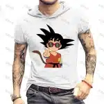 Cool Kid Goku Peace Sign Playful Design Hooded T-Shirt