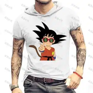 Cool Kid Goku Peace Sign Playful Design Hooded T-Shirt