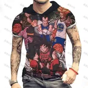 Dragon Ball Z Basketball Crossover Vintage Hooded T-Shirt