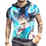 Goku Ultra Instinct Mastery Intense Aura Hooded T-Shirt