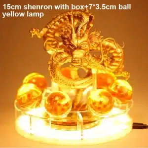 Golden Shenron Dragon Ball Z Lamp with Illuminating Dragon Balls