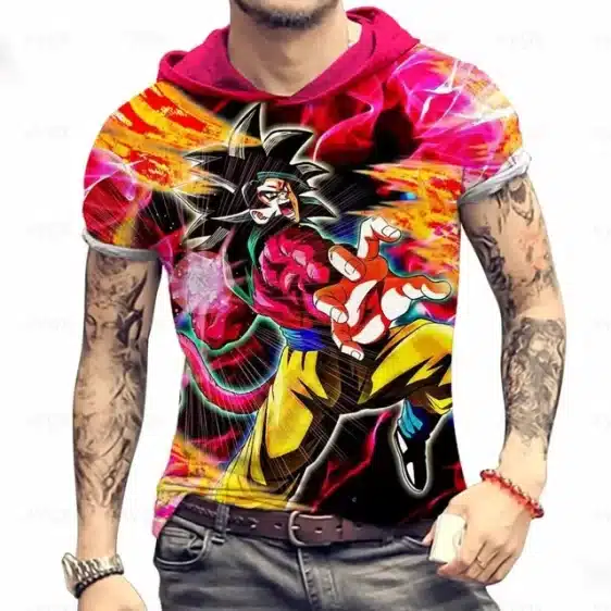 Super Saiyan 4 Goku Dynamic Power Hooded T-Shirt