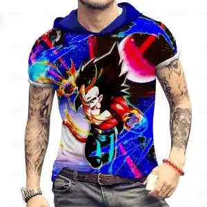 Super Saiyan 4 Vegeta Galactic Battle Cosmic Energy Hooded T-Shirt