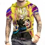 Super Saiyan Gohan Power-Up Yellow Energy Hooded T-Shirt