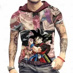 Ultimate Goku Saga Collage Hooded Multicolor T-Shirt