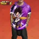 Vegeta Saiyan Armor Purple Galactic Background Hooded T-Shirt