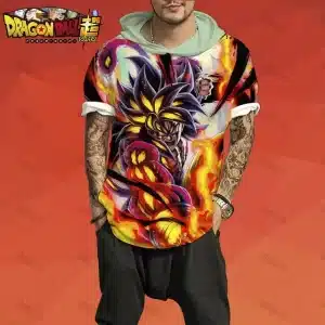 Vibrant Goku Super Saiyan SSJ4 Streetwear Hooded T-Shirt