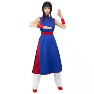 Blue and Red Dragon Ball Z Chichi Female Cosplay Costume