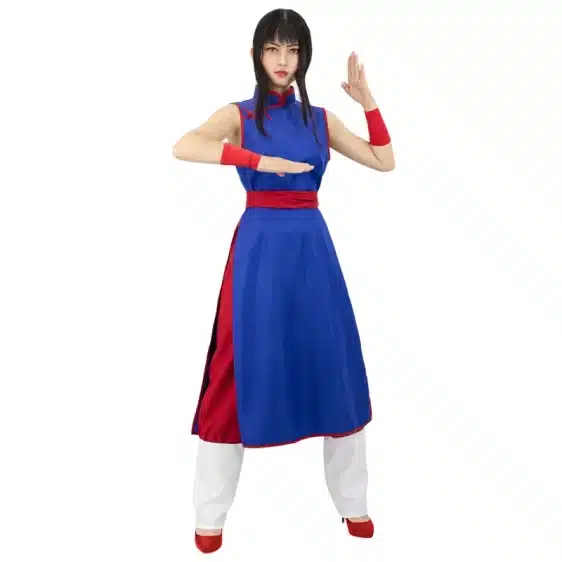 Blue and Red Dragon Ball Z Chichi Female Cosplay Costume