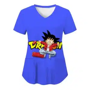 Bright Blue Cute Kid Goku Women's V-Neck T-shirt