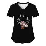 Cute Chibi Goku Ultra Instinct Women's V-Neck T-shirt