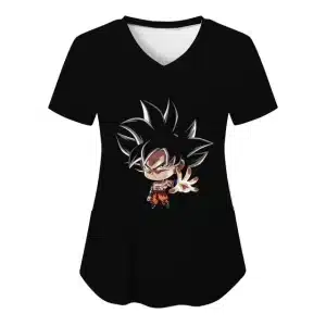 Cute Chibi Goku Ultra Instinct Women's V-Neck T-shirt