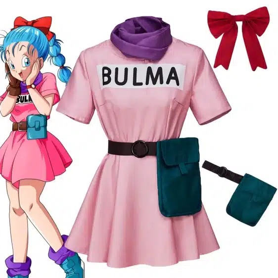 Cute Pink Bulma Women's Cosplay Costume - Dragon Ball