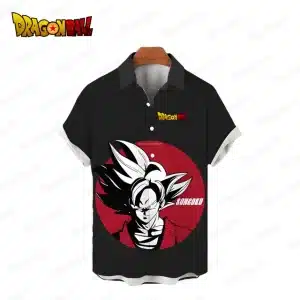 DBZ Goku Red Circle Button Up Hawaiian Shirt