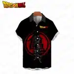 DBZ Goku Red Kanji Button-Up Hawaiian Shirt