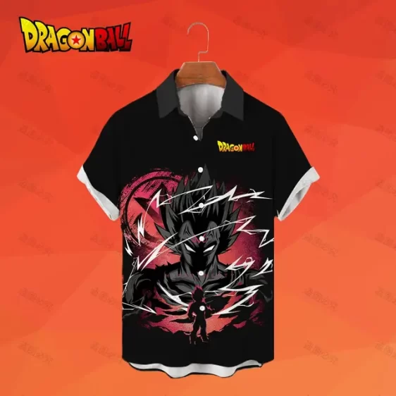 Dark Vegeta Energy Burst Button-Up Hawaiian Shirt